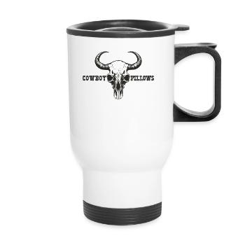 Cowboy Kissen Western girl Frauen Cowboy - Thermobecher mit Tragegriff - Weiß - Vorne