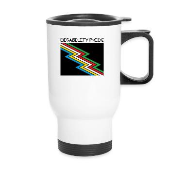 Behinderung Pride Month Awareness Disability Flagg - Thermobecher mit Tragegriff - Weiß - Vorne