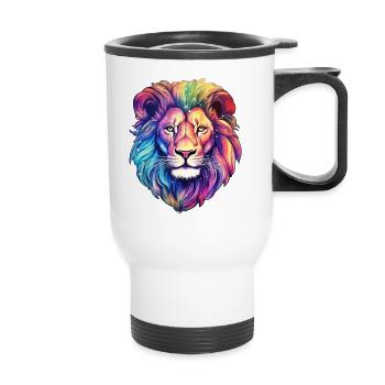 Lion - Tasse isotherme avec poignée - blanc - Devant
