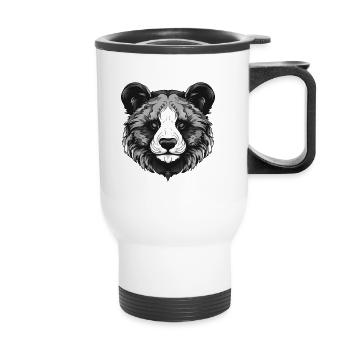 Panda Portrait Animal - Thermal mug with handle - white - Front