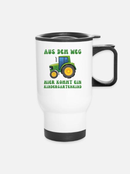 Aus dem Weg hier kommt ein Kindergartenkind - Thermobecher mit Tragegriff - Weiß