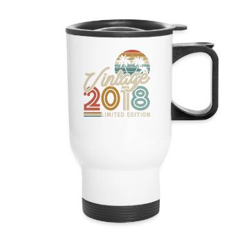 Vintage Birthday Gift 2018 - 5/6 years - Thermal mug with handle - white - Front