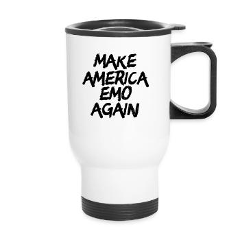 Mach Amerika Emo wieder Grunge Goth Emo - Thermobecher mit Tragegriff - Weiß - Vorne