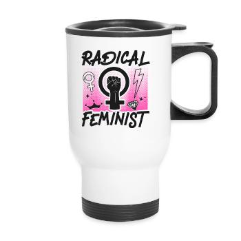 Feminist Radical Feminist - Thermal mug with handle - white - Front