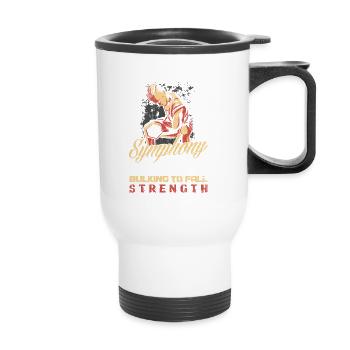 Bodybuilding Symphony Winter Bulking to Fall - Thermobecher mit Tragegriff - Weiß - Vorne