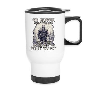 Ragnar Legendärer Krieger Wikinger Nordisch - Thermobecher mit Tragegriff - Weiß - Vorne