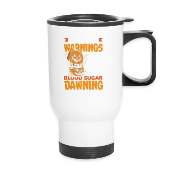 Avertissements de bonbons Glycémie à l’aube de l’Halloween - Tasse isotherme avec poignée - blanc - Devant