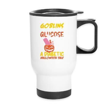 Les gobelins et le glucose Un conte d’Halloween diabétique - Tasse isotherme avec poignée - blanc - Devant