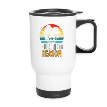 Hunting Season Mushroom Hunting for Mushroom Pickers - Thermal mug with handle - white - Front