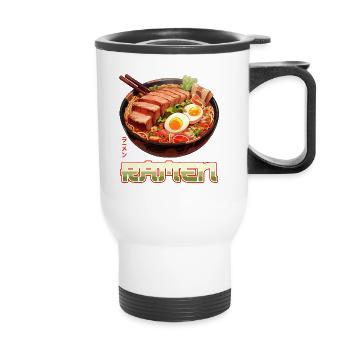 Anime Ramen Nudeln - Thermobecher mit Tragegriff - Weiß - Vorne