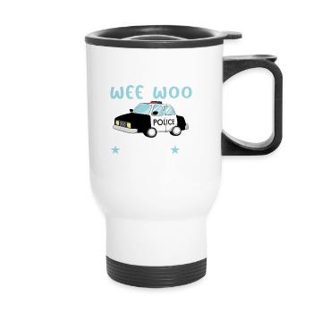Je conduis une voiture Wee Woo pour les policiers Policiers - Tasse isotherme avec poignée - blanc - Devant