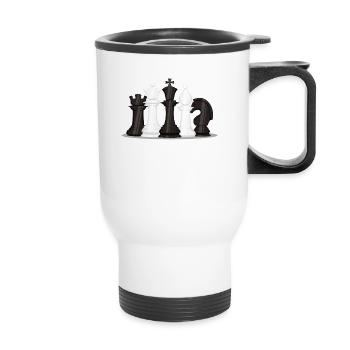 Pensez aux joueurs d’échecs - Tasse isotherme avec poignée - blanc - Devant