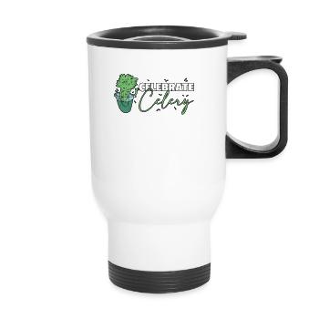 Célébrez le céleri pour les végétariens et les végétaliens - Tasse isotherme avec poignée - blanc - Devant