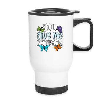 Tu me donnes des papillons Entomologie - Tasse isotherme avec poignée - blanc - Devant