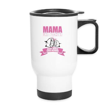 Mutter Spruch Geschenk Mama Muttertag - Thermobecher mit Tragegriff - Weiß - Vorne