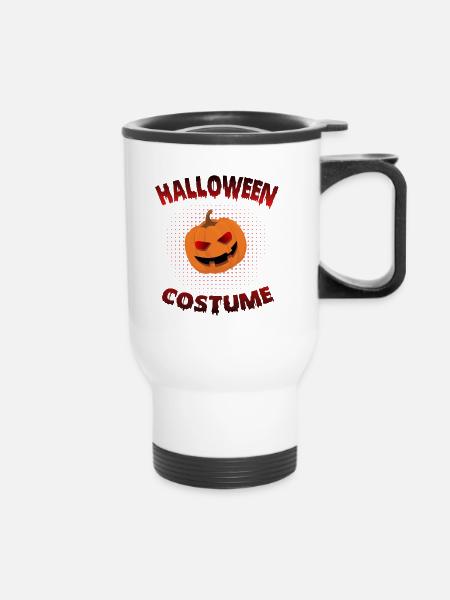 Halloween Kostüm - Thermobecher mit Tragegriff - Weiß