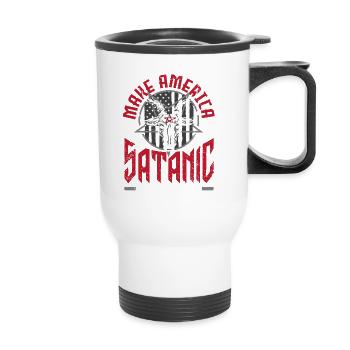 Satan Make America Satanic Again Occult - Thermobecher mit Tragegriff - Weiß - Vorne