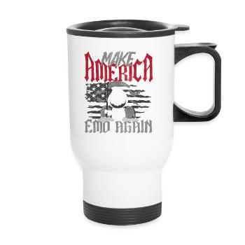 Emoticon Make America Emo Again Emocore Aesthetic - Thermobecher mit Tragegriff - Weiß - Vorne