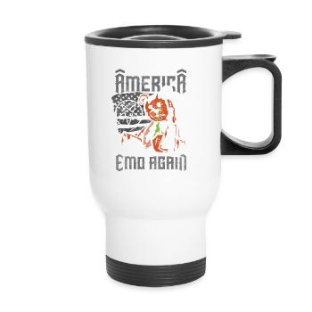 Emoticon Make America Emo Again Emocore Aesthetic - Thermal mug with handle - white - Front