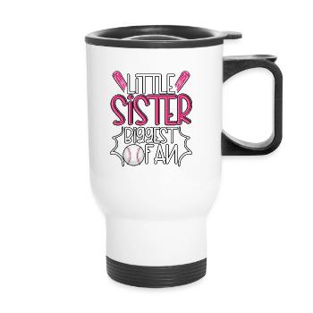 La petite sœur est la plus grande fan pour les adolescents - Tasse isotherme avec poignée - blanc - Devant