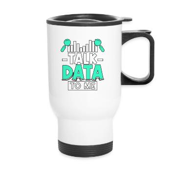 Talk Data To Me for Scientists - Thermal mug with handle - white - Front