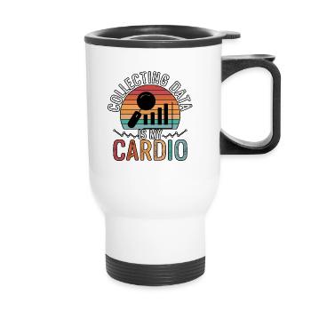 La collecte de données est mon cardio pour les scientifiques - Tasse isotherme avec poignée - blanc - Devant