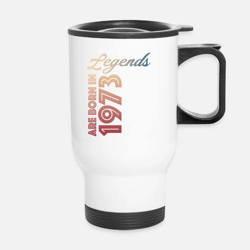 Legends are born in 1973 - Thermal mug with handle - white