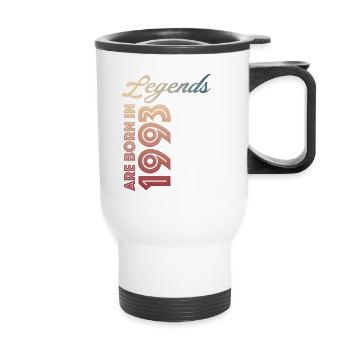 Legends are born in 1993 - Thermal mug with handle - white - Front