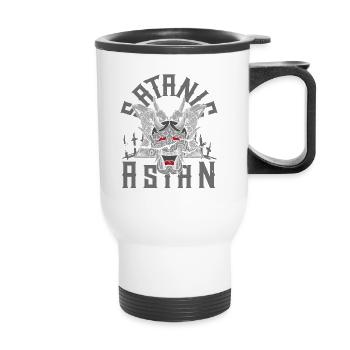 Satanic Asian Pentagram Proud Asian Occult - Thermobecher mit Tragegriff - Weiß - Vorne