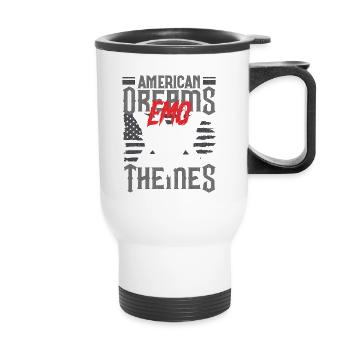 Emoticon Emo American Dreams Emo Themes Emocore - Thermobecher mit Tragegriff - Weiß - Vorne