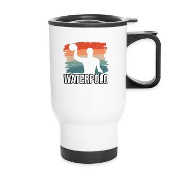 Waterpolo Wasserball Schwimmen - Thermobecher mit Tragegriff - Weiß - Vorne