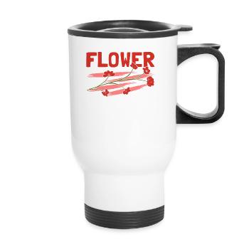 Flower Whisperer pour les femmes filles fleurs - Tasse isotherme avec poignée - blanc - Devant