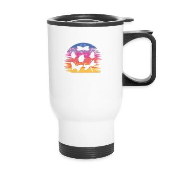 Attendez que je vois un bug pour les collectionneurs d’insectes entomologistes - Tasse isotherme avec poignée - blanc - Devant
