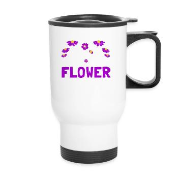 Flower Whisperer pour les femmes filles fleurs - Tasse isotherme avec poignée - blanc - Devant