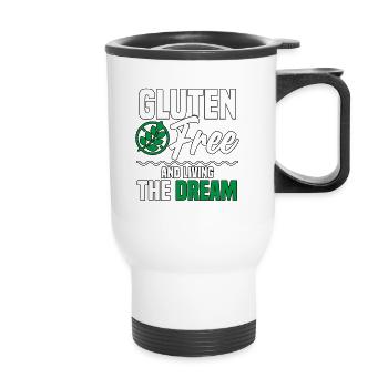 Gluten Free And Living The Dream Gluten Frei - Thermal mug with handle - white - Front