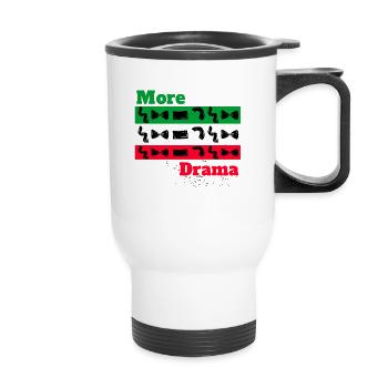 More Pasta Less Drama Für Pasta-Liebhaber Männer - Thermobecher mit Tragegriff - Weiß - Vorne