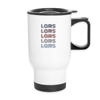 70s Retro Name Vintage Personalized Lars - Thermal mug with handle - white - Front