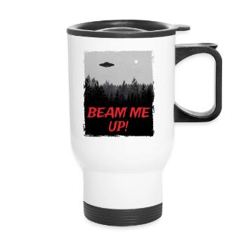 Alien UFO Alien Spaceship Saucer - Thermal mug with handle - white - Front