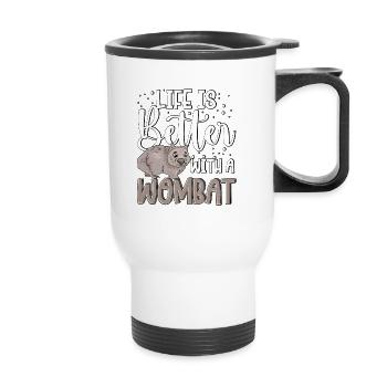 La vie est meilleure avec un wombat australien Wombats - Tasse isotherme avec poignée - blanc - Devant