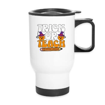 Trick Or Teach Halloween Costume for Teachers - Thermal mug with handle - white - Front