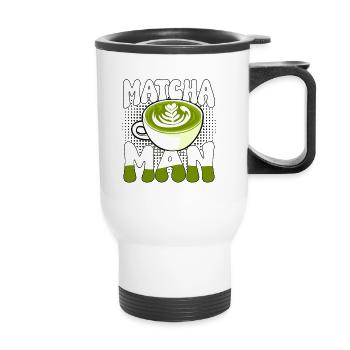 Matcha Man pour les amateurs de thé matcha - Tasse isotherme avec poignée - blanc - Devant