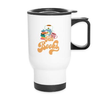 All I Want Is Tea And Books For Teachers - Thermal mug with handle - white - Front