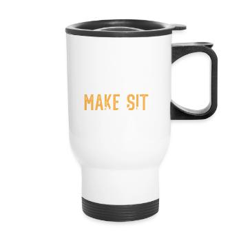 Dogtrainer I Make Sit Happen for dog trainers - Thermal mug with handle - white - Front
