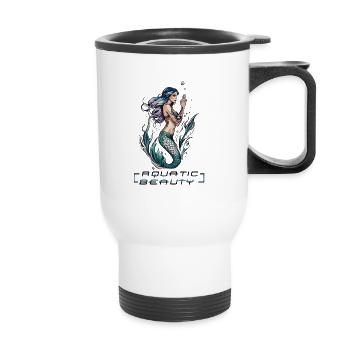 Aquatic Beauty: Enchanting Mermaid - Thermal mug with handle - white - Front