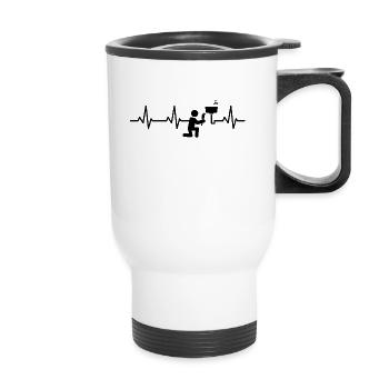 Palpitations cardiaques de plombier - Tasse isotherme avec poignée - blanc - Devant