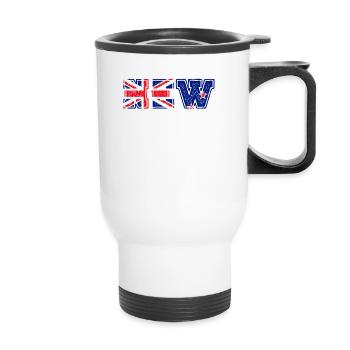 Lettrage du drapeau de la Nouvelle-Zélande Hommes Femmes - Tasse isotherme avec poignée - blanc - Devant