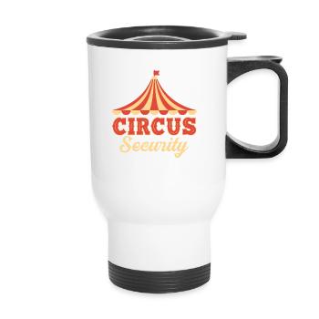 Sécurité du cirque pour hommes Femmes Personnel de cirque - Tasse isotherme avec poignée - blanc - Devant