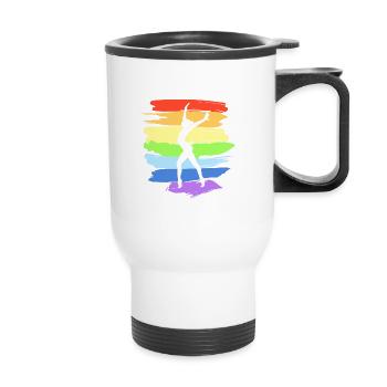 Dansez d’abord, pensez plus tard pour les danseurs qui dansent - Tasse isotherme avec poignée - blanc - Devant