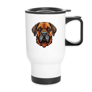 Tête de chien Mastiff - Tasse isotherme avec poignée - blanc - Devant