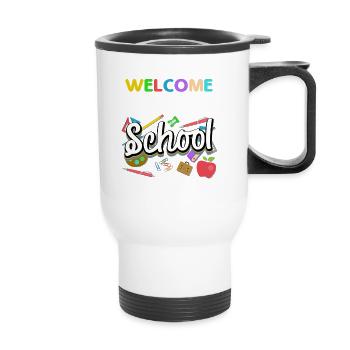 Welcome Back To School For Teachers Men Women - Thermal mug with handle - white - Front